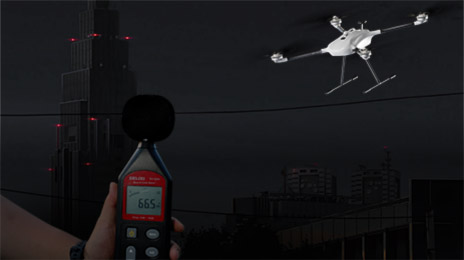 Low-noise UAV solution in urban airspace